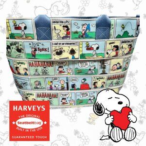 EUC Harvey's LARGE Seatbelt Crossbody with Peanuts Comic Strips